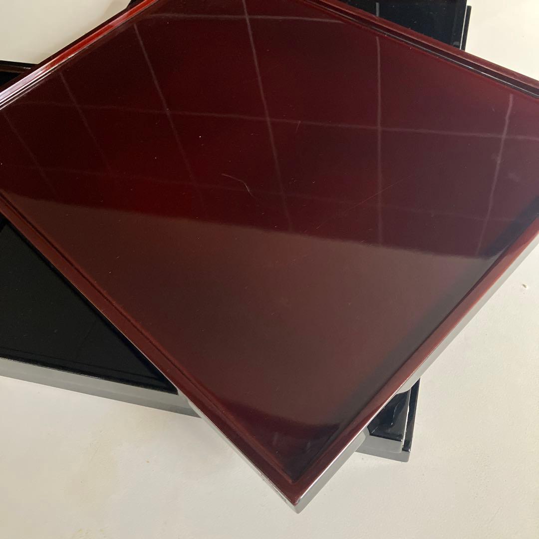 yoshikoさま専用 本漆　角盆　3枚組（黒、赤両面使い）