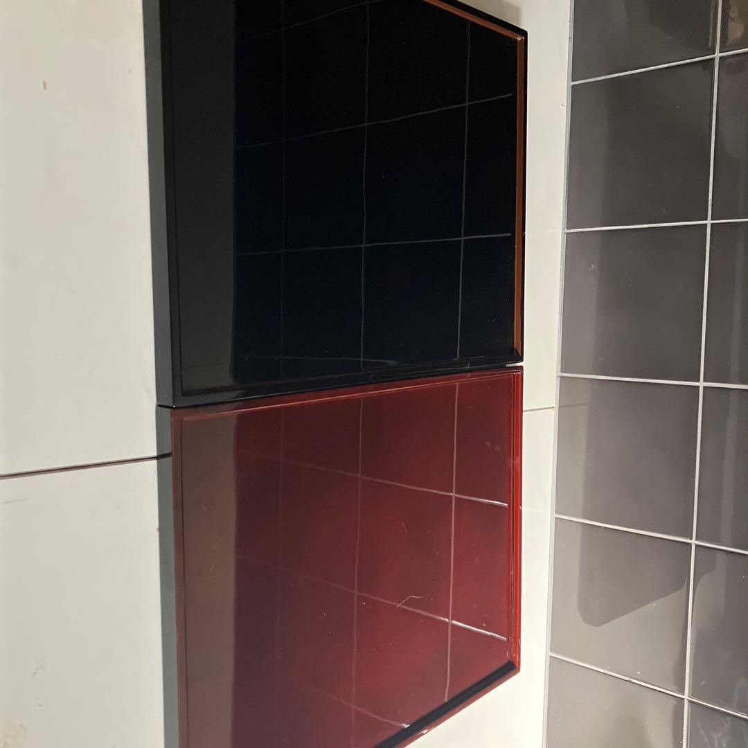 yoshikoさま専用 本漆　角盆　3枚組（黒、赤両面使い）