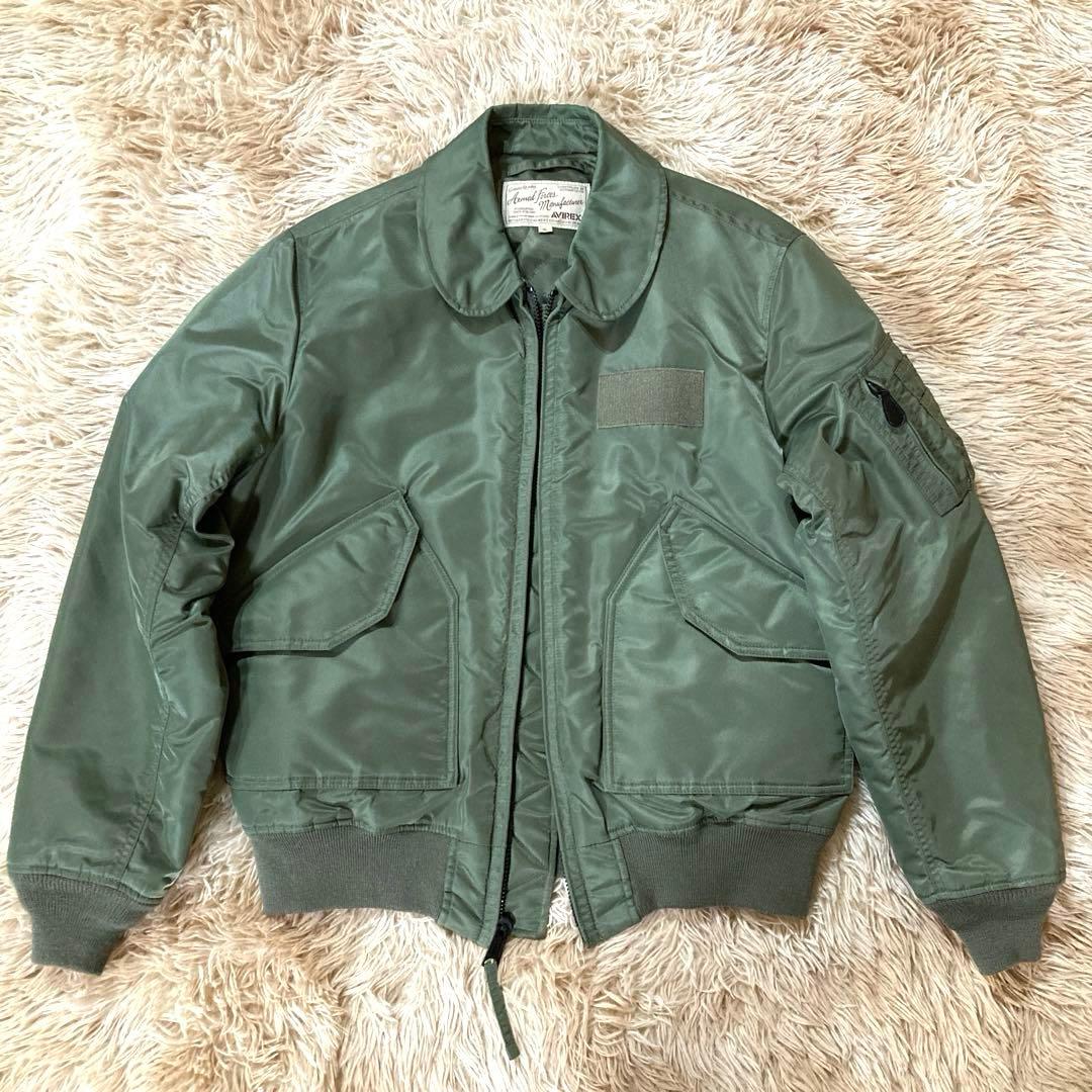 【美品・希少XL】AVIREX CWU-45/P フライトジャケット　グリーン