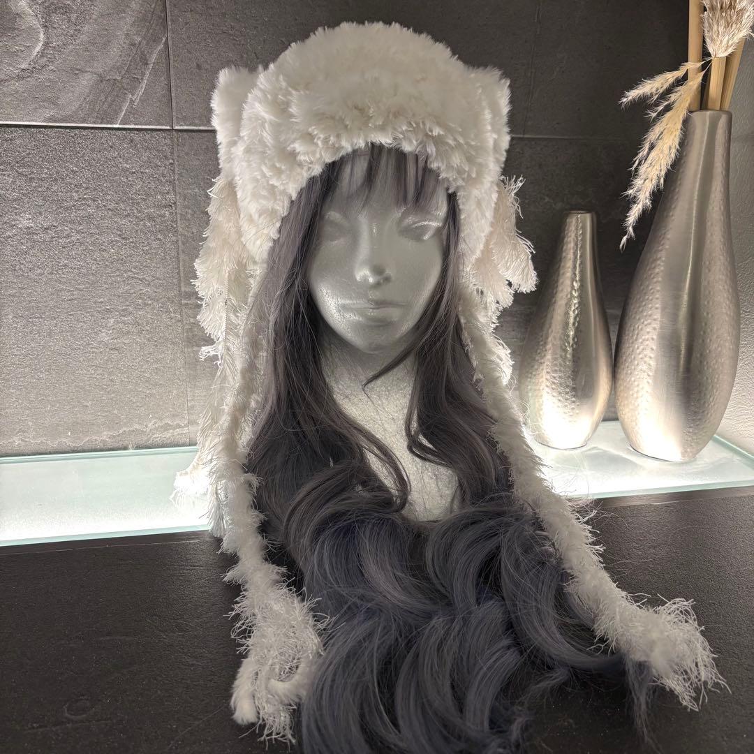 kurag様オーダー　猫耳ニット帽　ボンネット