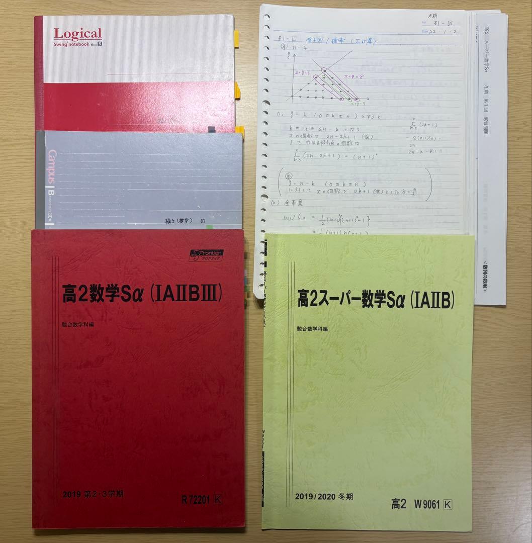 【最終価格】駿台 高2 数学Sα 通年＋講習＋板書ノート 2019 箕輪浩嗣