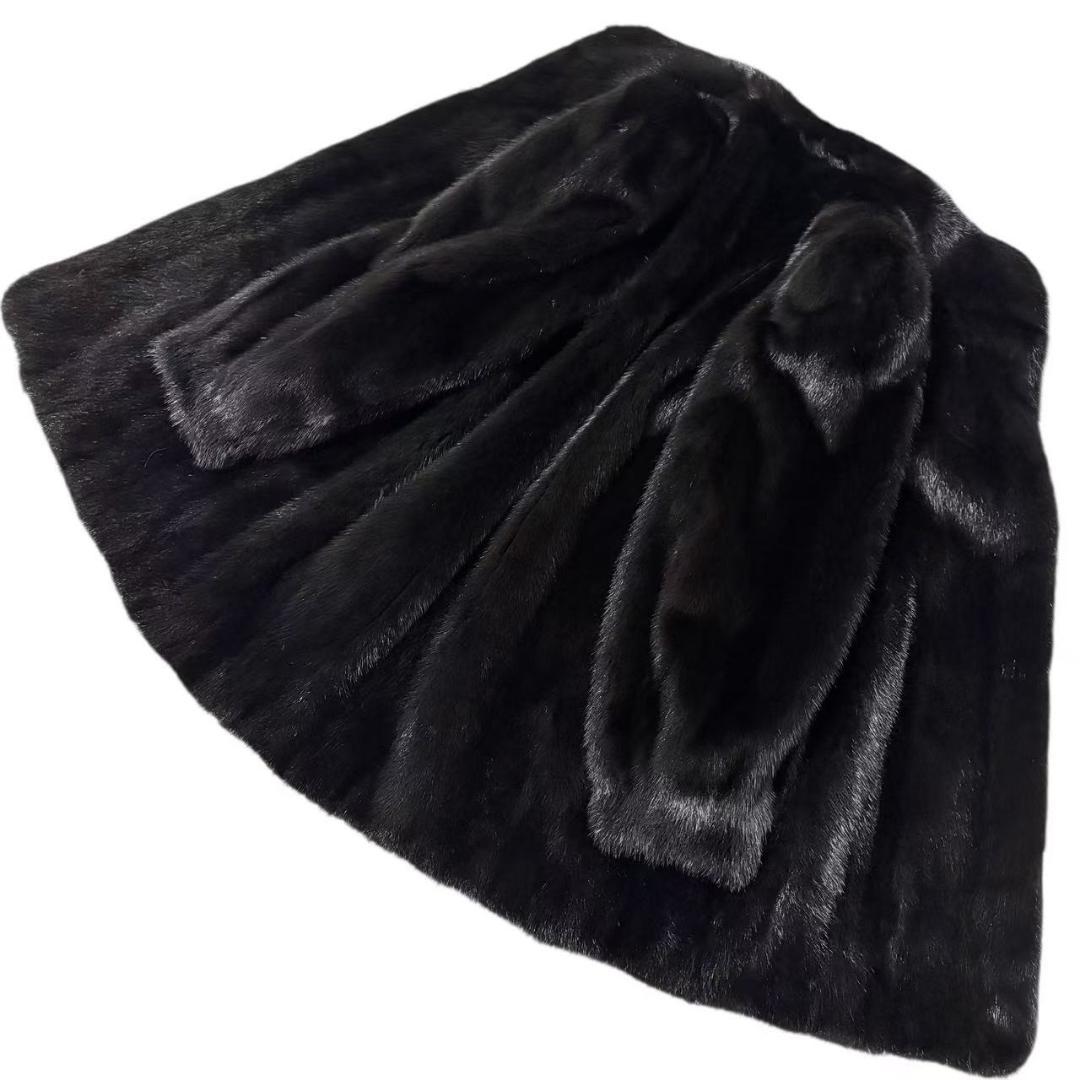 FOND　ミンクコート　毛皮　リアルファー　柔らか　黒艶　着丈78