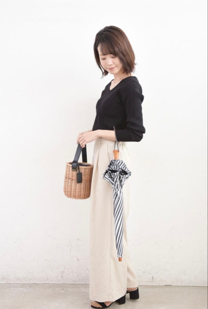 サンバリア100 日傘　ストライプ　フリル