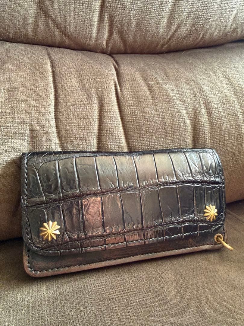 タカレザーズ 3層トラッカーウォレット リアルクロコダイル