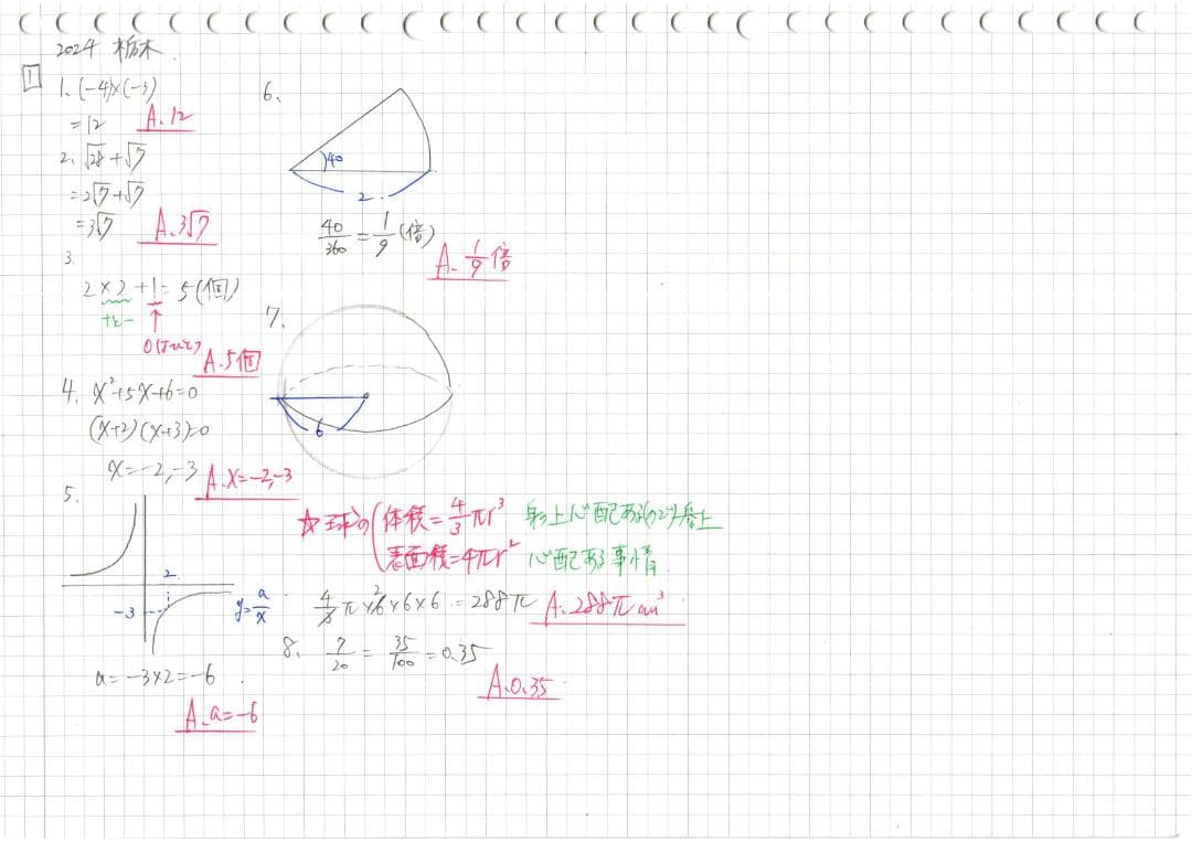 塾講師オリジナル数学解説 全問動画付 栃木 公立高校入試 2022-24 過去問
