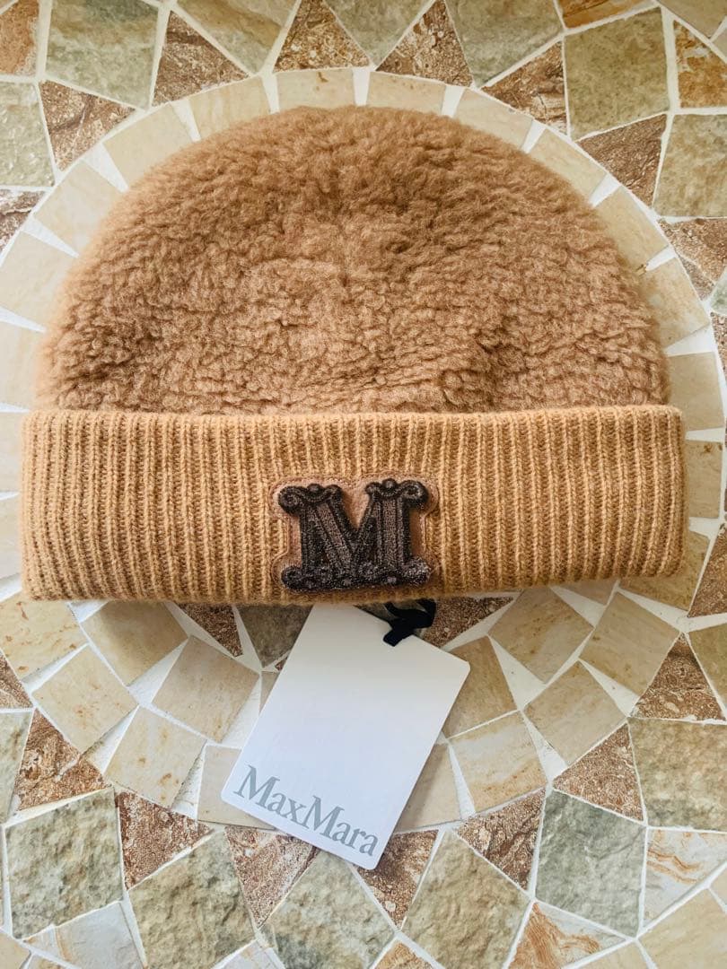 MaxMara ベージュニット帽 サイズ58