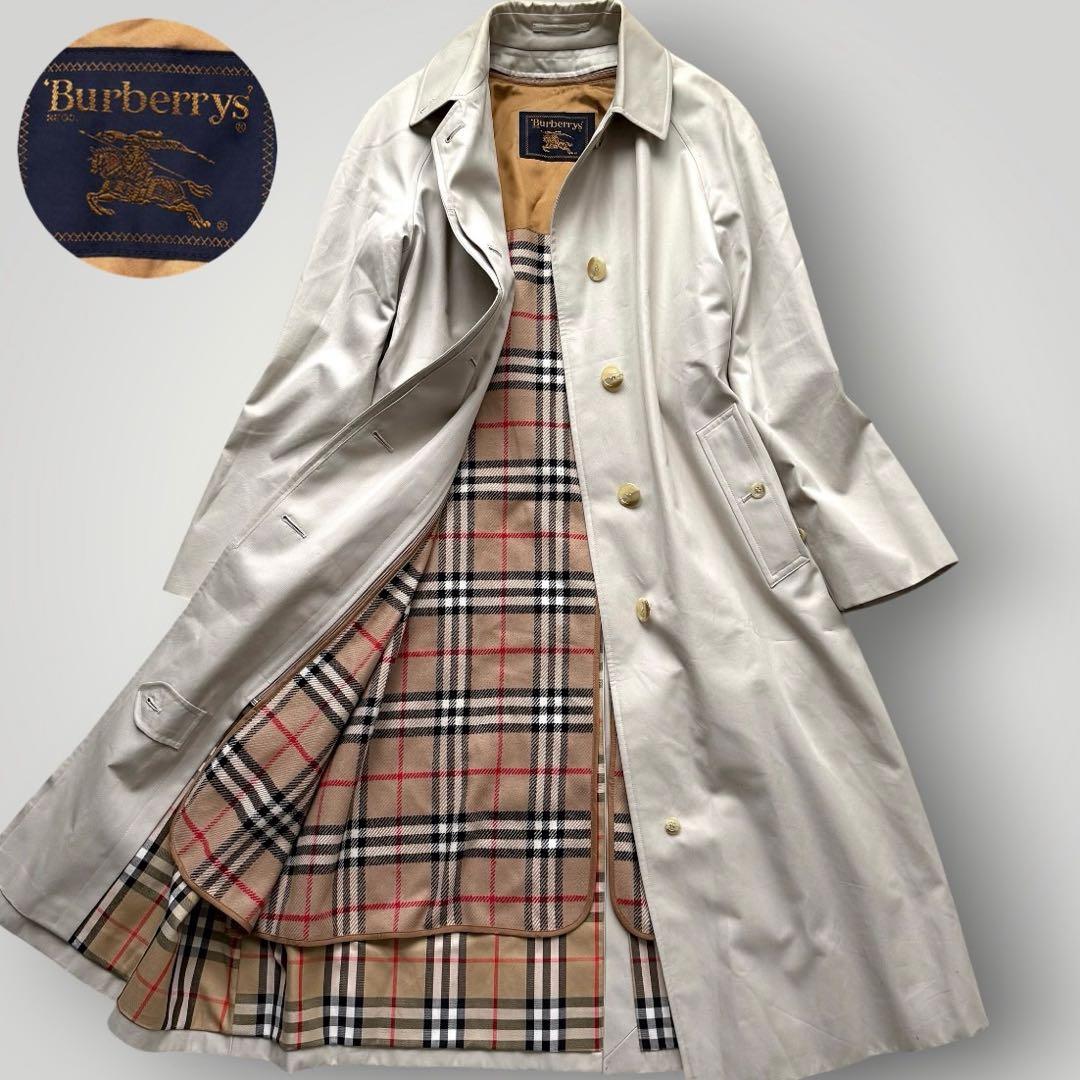 美品 バーバリー ライナー付　ステンカラーコート バルマカンコート ノバチェック