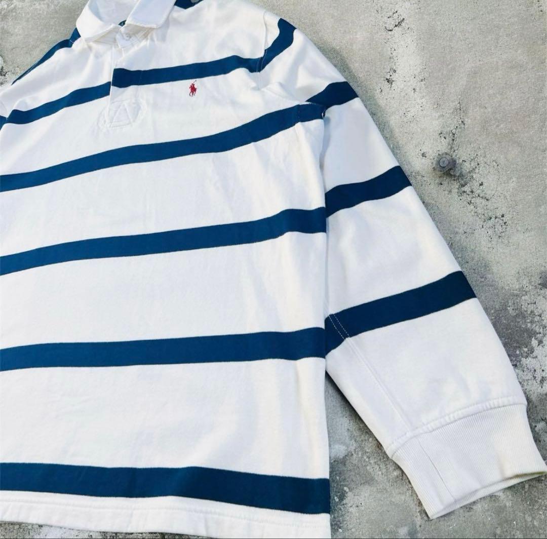 ラルフローレン 常田大希 ラガーシャツ ポニー刺繍 裏起毛 ボーダー XL