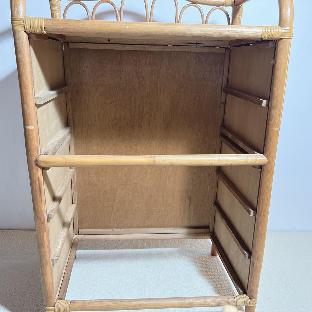 レトロ✨ラタン5段チェスト籐タンス　掃除済