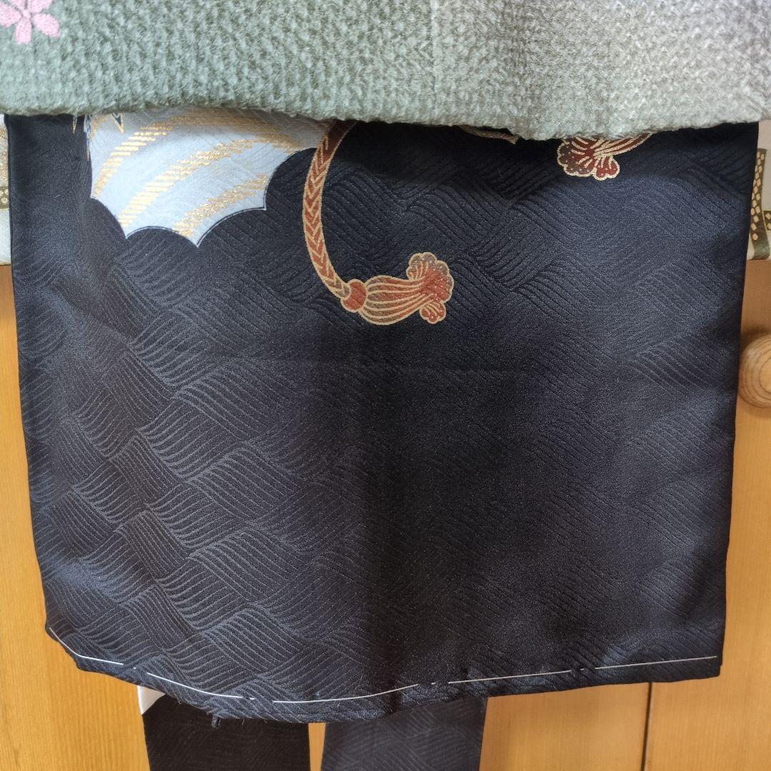 七五三３歳男の子着物と正絹総絞りの被布（中綿無し）ペパーミントグリー