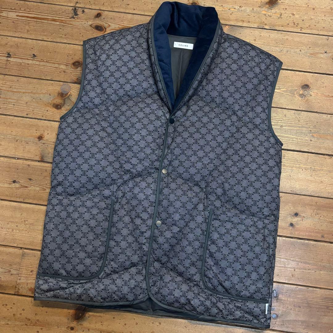 CELINE セリーヌ マカダム トリオンフ 西川ダウン ベスト グレー