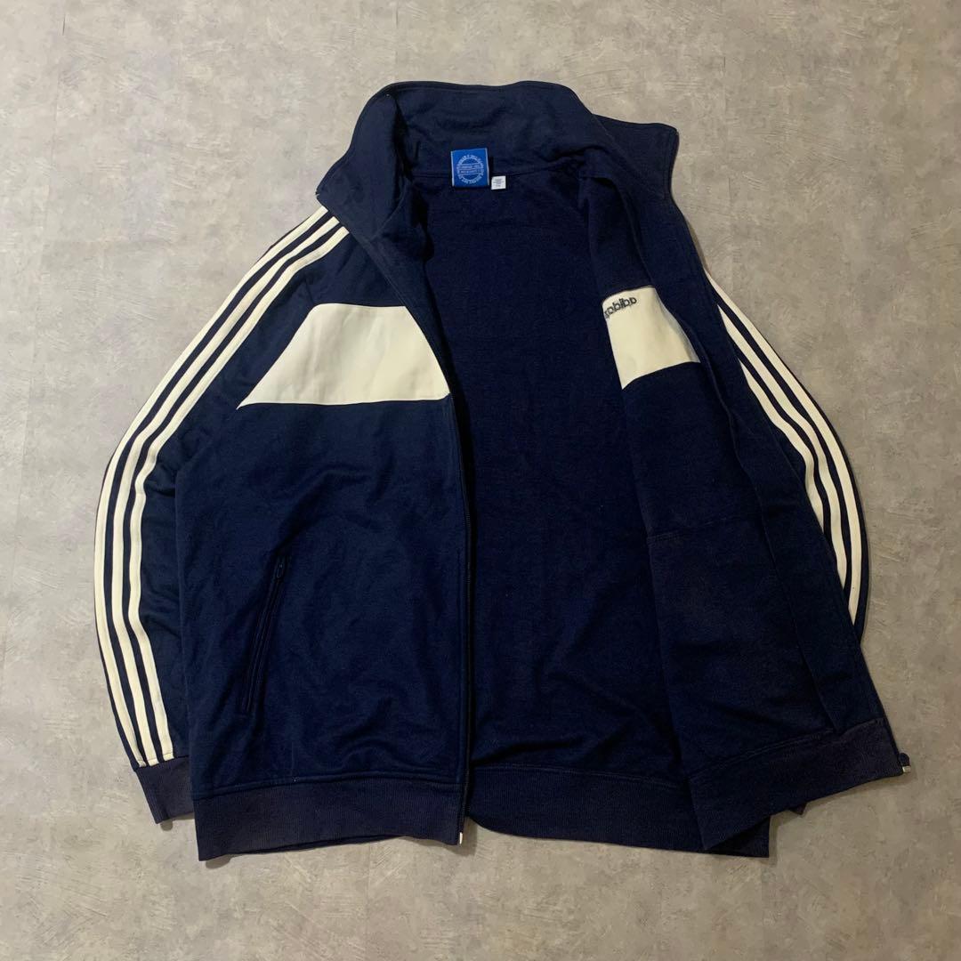 アディダスadidas古着トラックジャケットベッケンバウアーネイビーDB147
