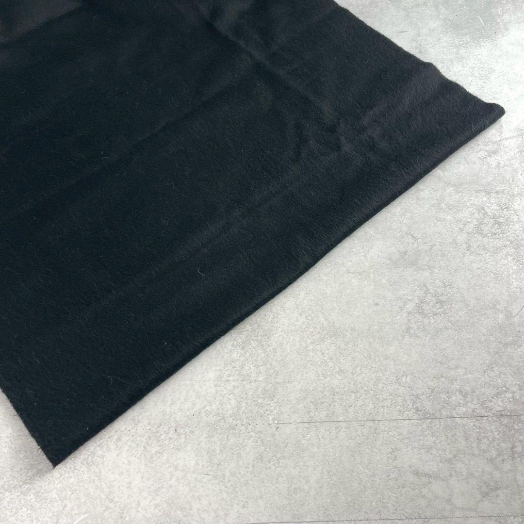 美品 カシミヤ100%●FENDI マフラー ストール ロゴ ポンポン 黒