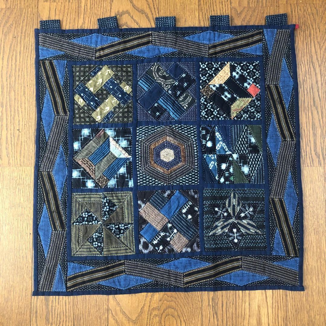 絣のタペストリー（A）更紗　藍染