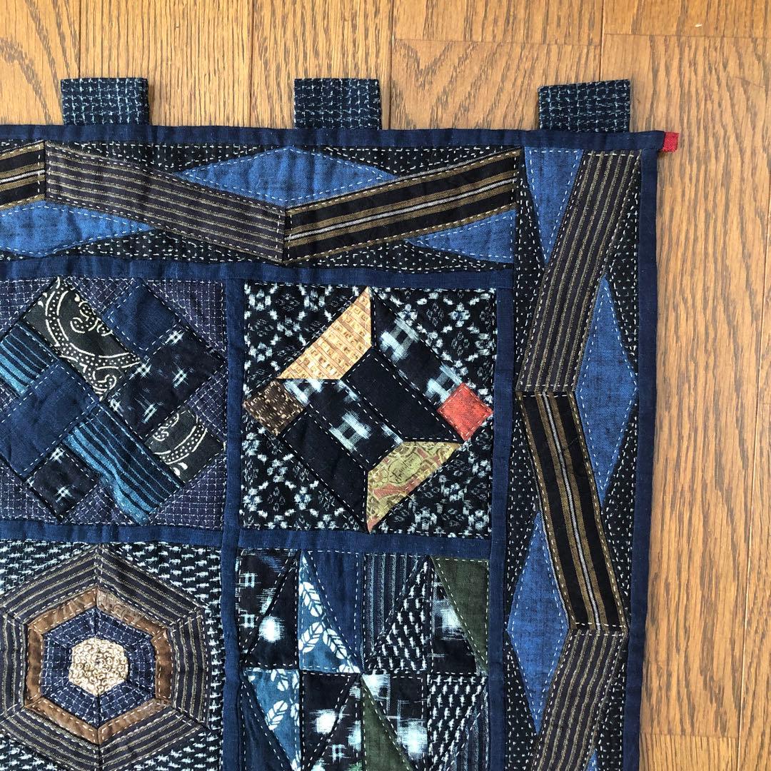 絣のタペストリー（A）更紗　藍染