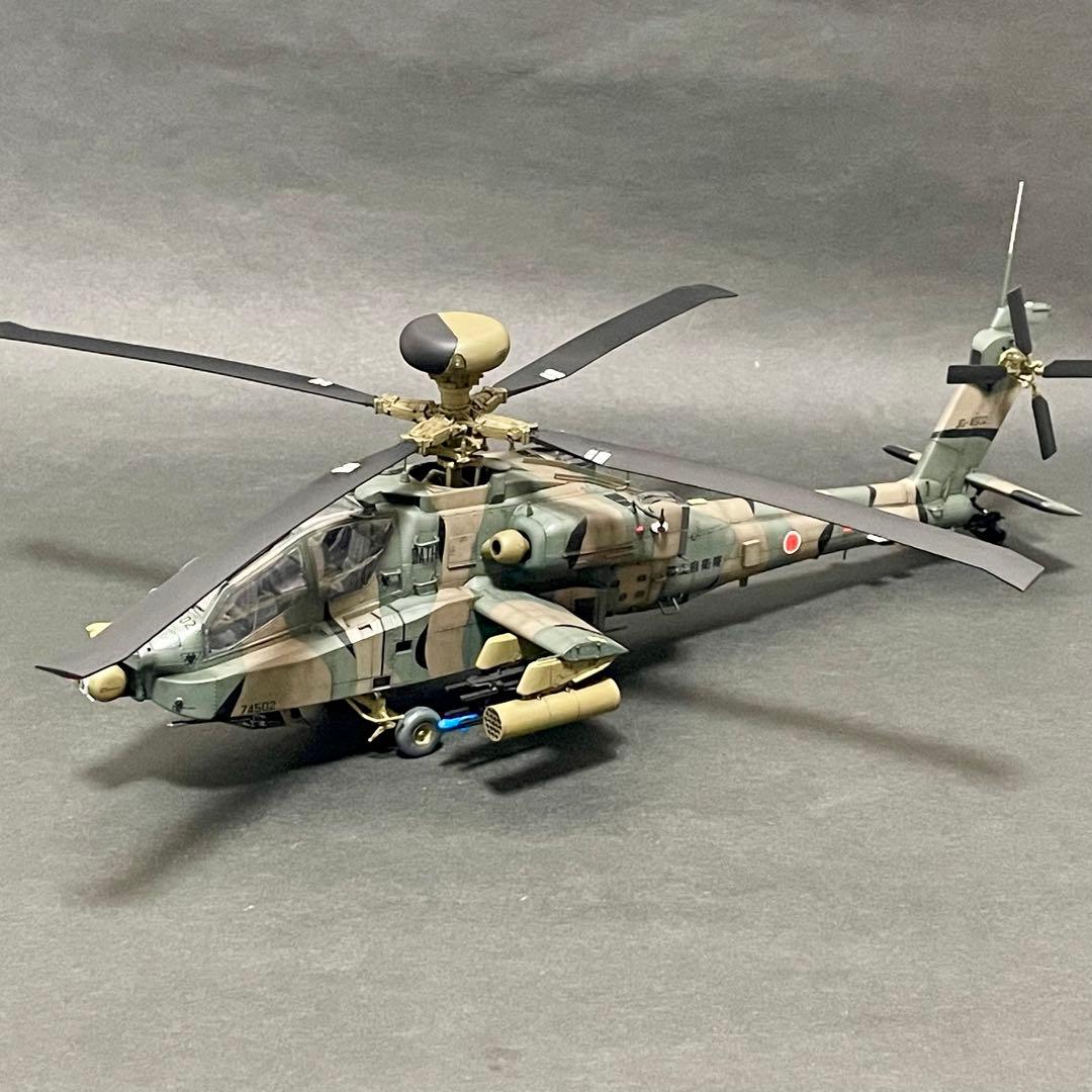 【完成品】 ハセガワ 1/48 AH-64D アパッチロングボウ 陸上自衛隊