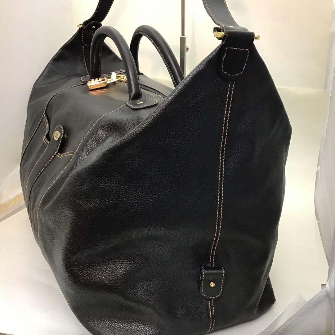 ‼️ダンヒルdunhill‼️ブラック レザー　2wayショルダー付きボストンバッグ