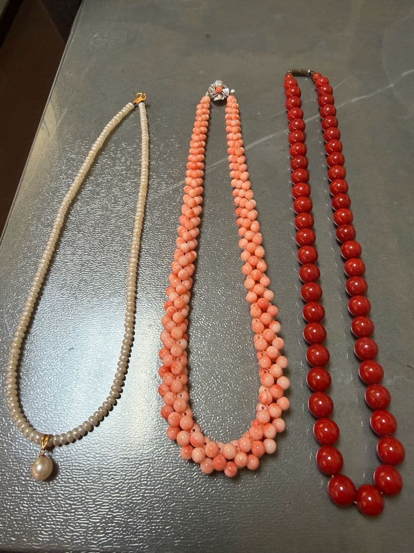 18kパール 珊瑚ネックレス　美品