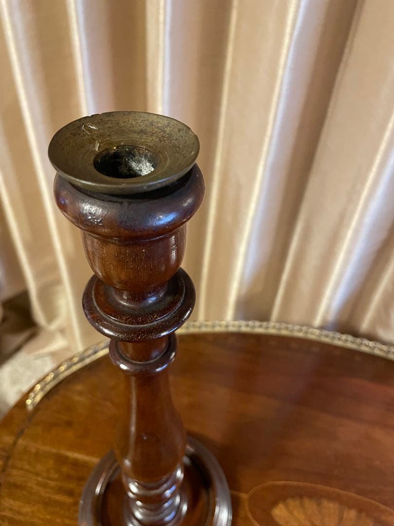 イギリスアンティーク キャンドルスタンド　マホガニー