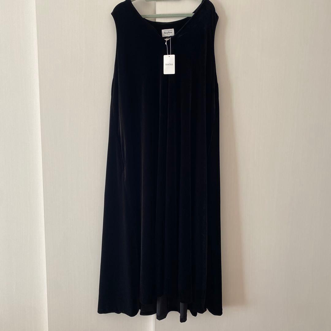 foufou ノースリーブベロアワンピース サイズ(M＋)タグ付き