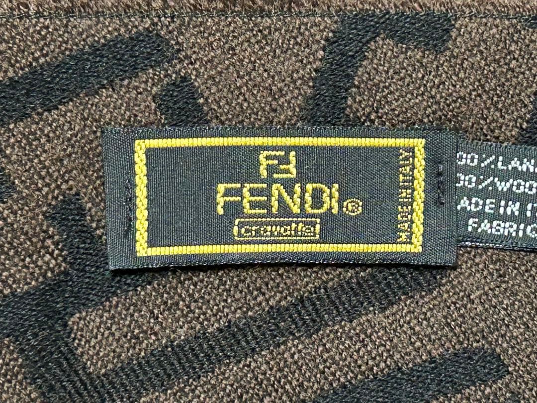 FENDI フェンディ ロゴマフラー 約168×40cm フリンジ付き