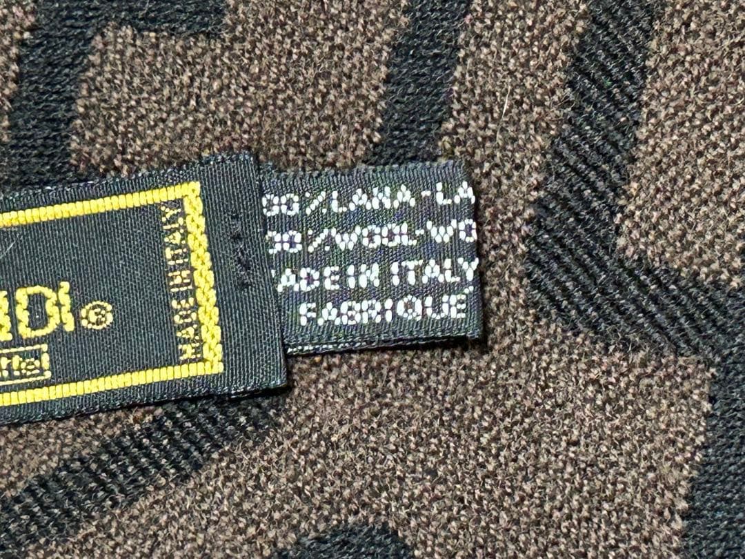 FENDI フェンディ ロゴマフラー 約168×40cm フリンジ付き