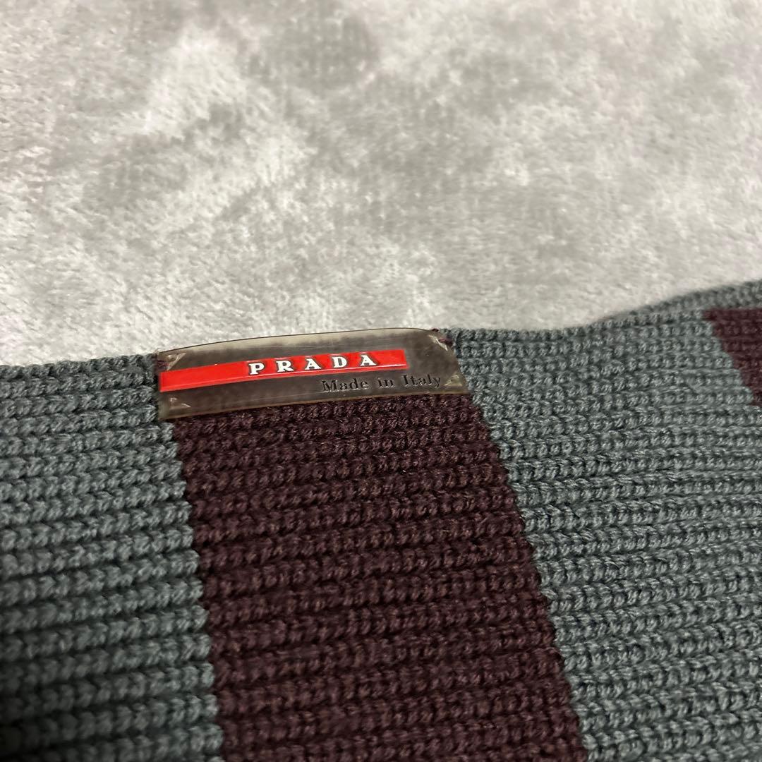 美品　プラダ　PRADA ボーダー　マフラー