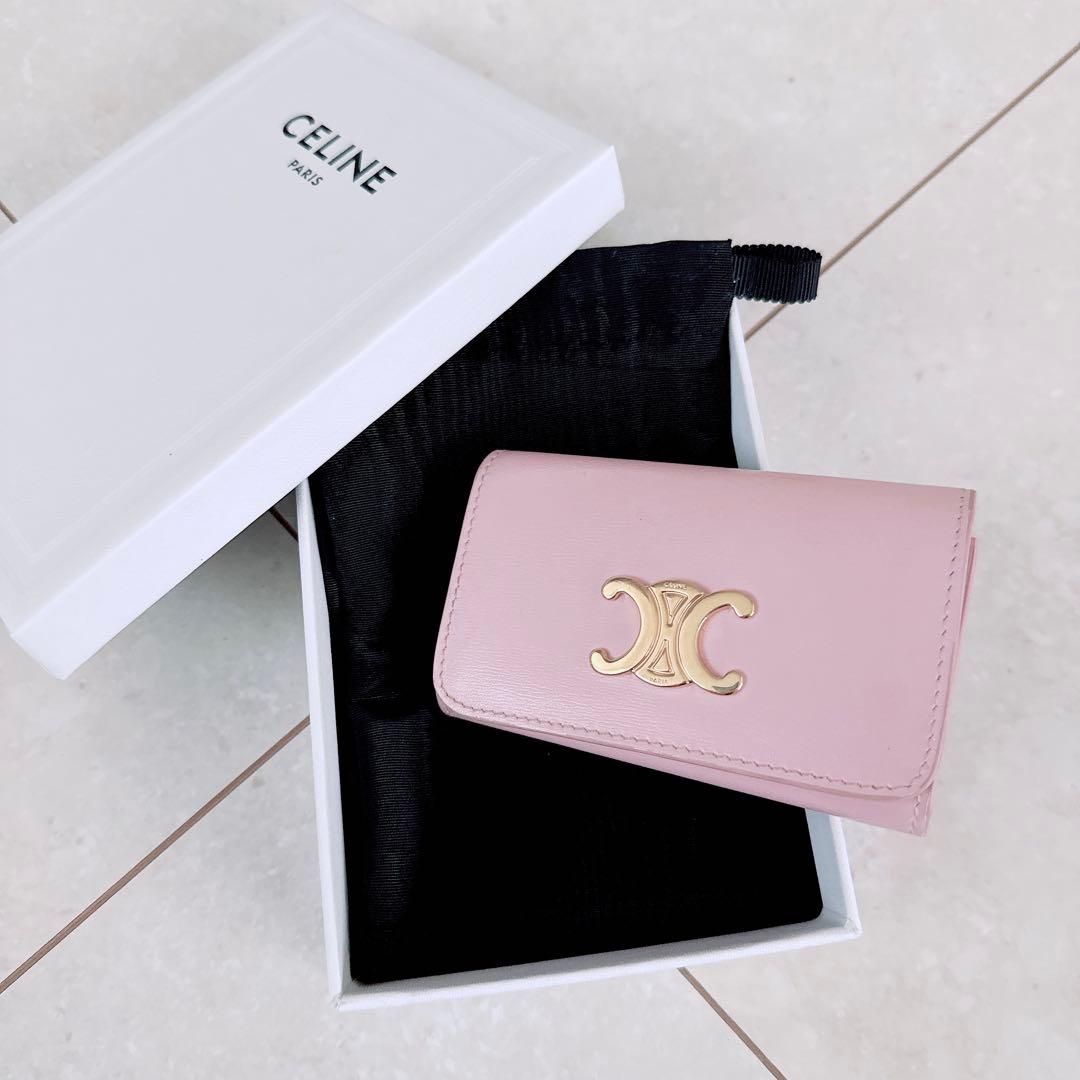 CELINE トリオンフ キーケース シャイニーカーフスキン