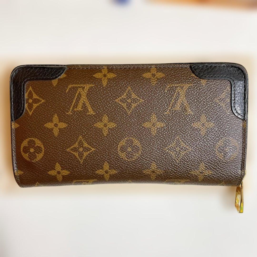 【美品】ルイヴィトン モノグラム ジッピーウォレット レティーロ ブラック