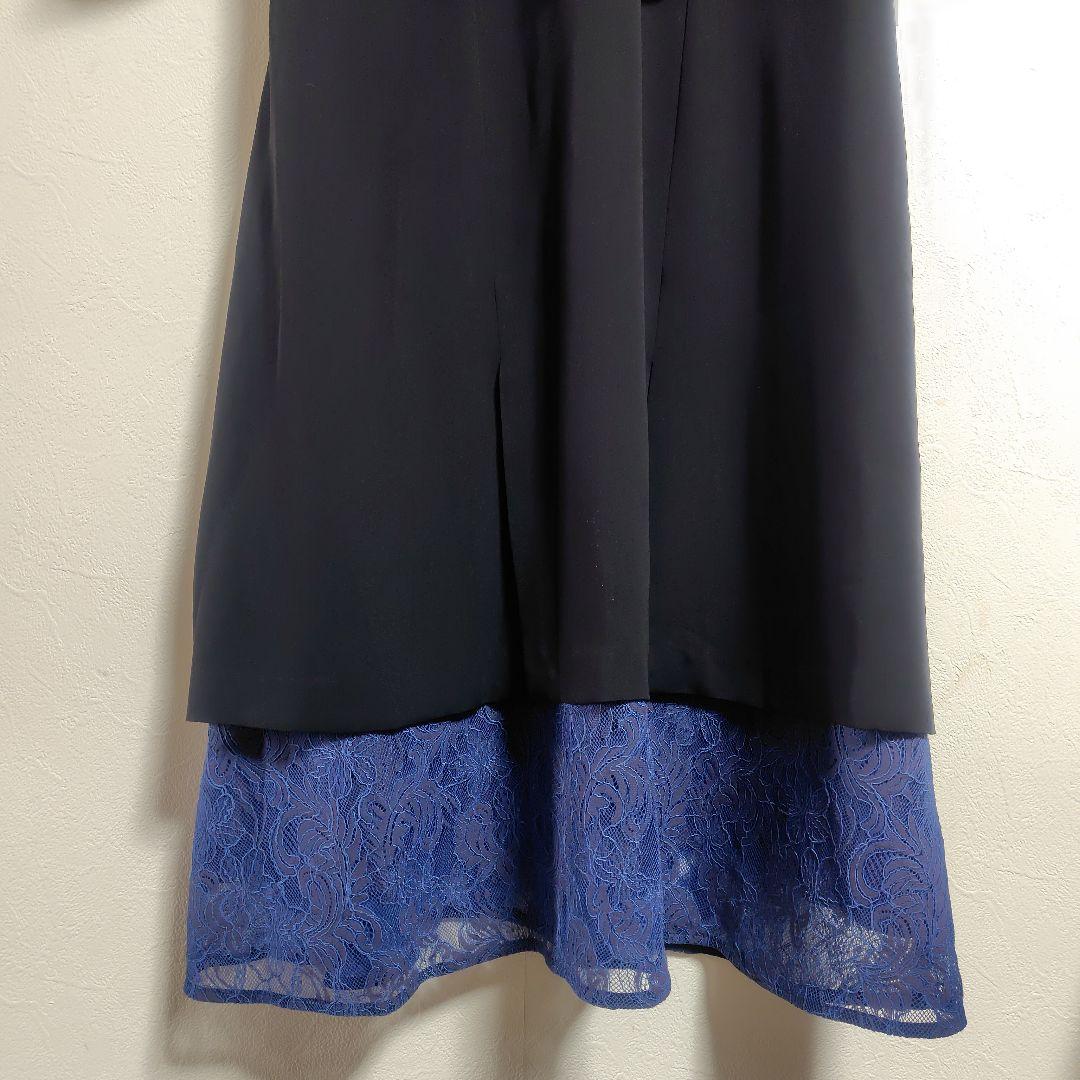 新品【Callarus】カラルス スタンドカラーレース切替デザインワンピース