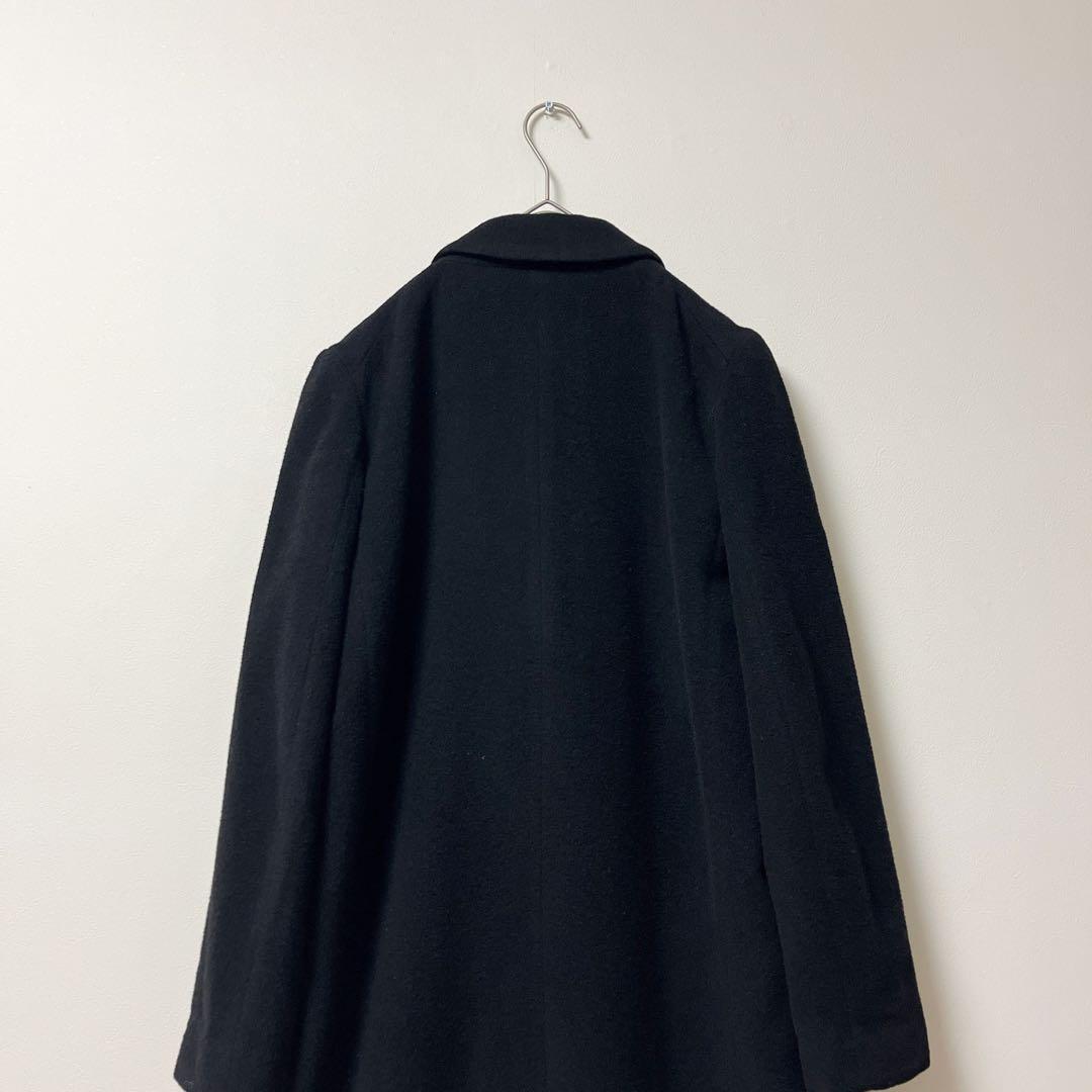 コルピエロ　ロングコート　レディース　34　チェスター　カシミヤ混　ウール　黒