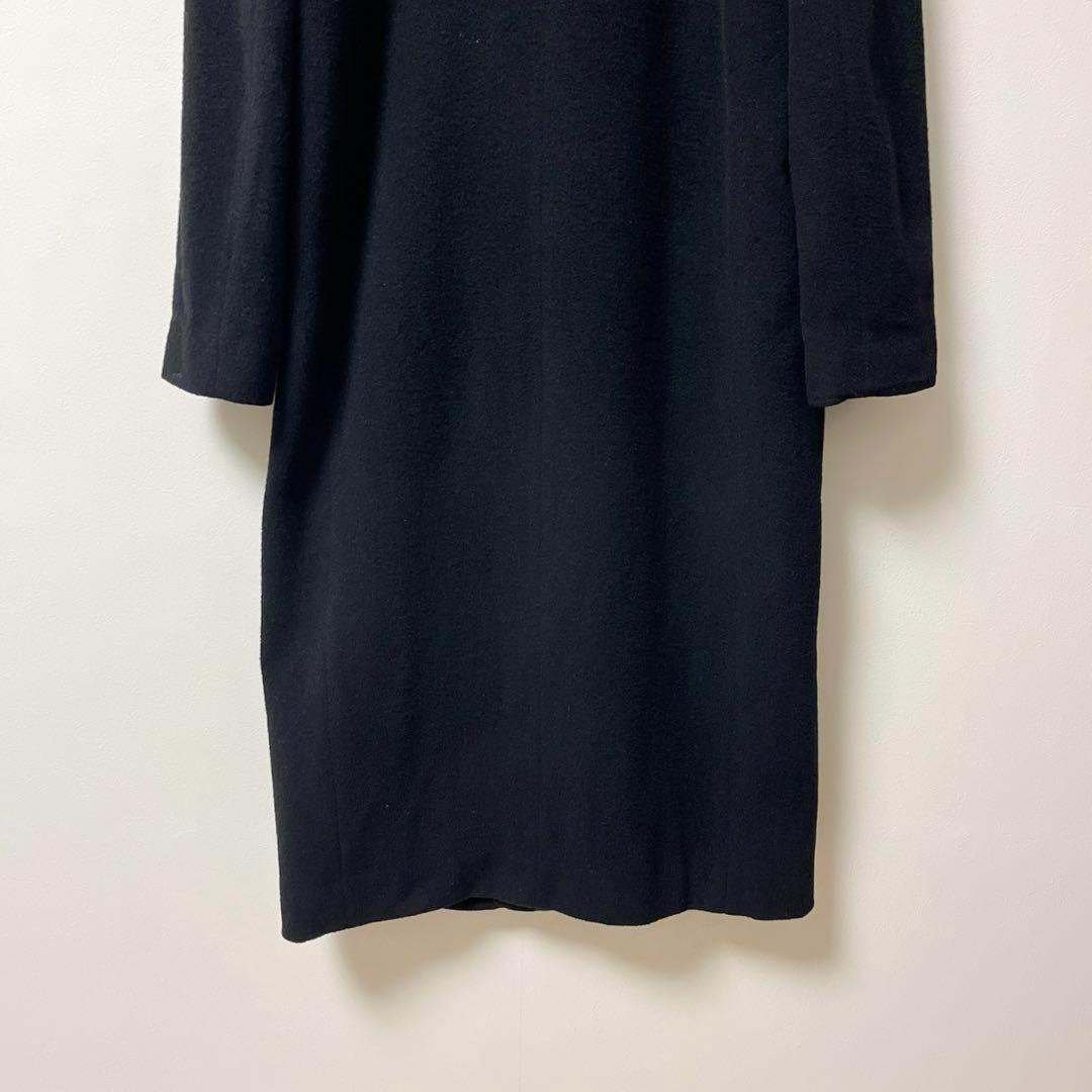 コルピエロ　ロングコート　レディース　34　チェスター　カシミヤ混　ウール　黒