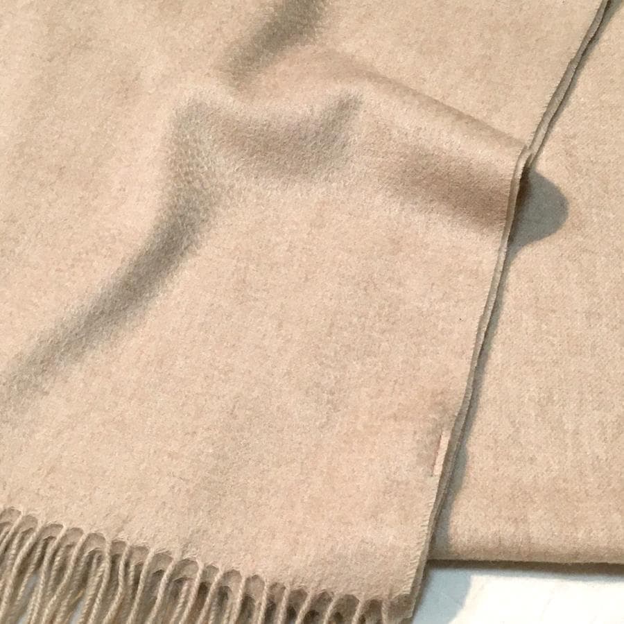 残り僅か値下70㎝×200超大判無染色 100%カシミヤストールマフラーBG新品