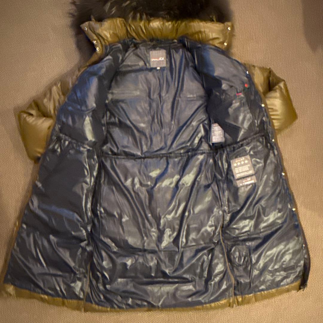 未使用デュベティカDUVETICAオリーブグリーン ファー付ダウンロングコート