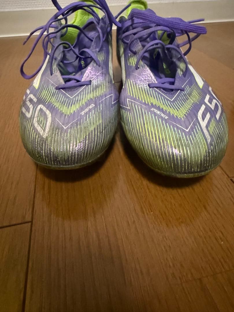 adidas F50 サッカースパイク AG 紫/ライム　新品ソール付き