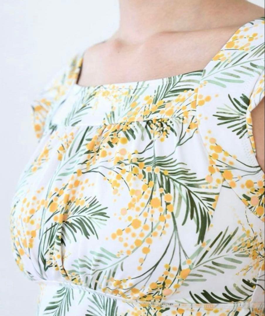 新品未使用　【SUKALA】スプリングフラワーグレースブラトップ(L/ミモザ)