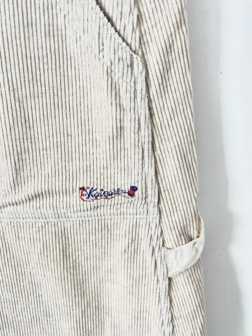 【美品】快晴堂　TOPベージュのコール天　オーバーオールスカート　サイズ2