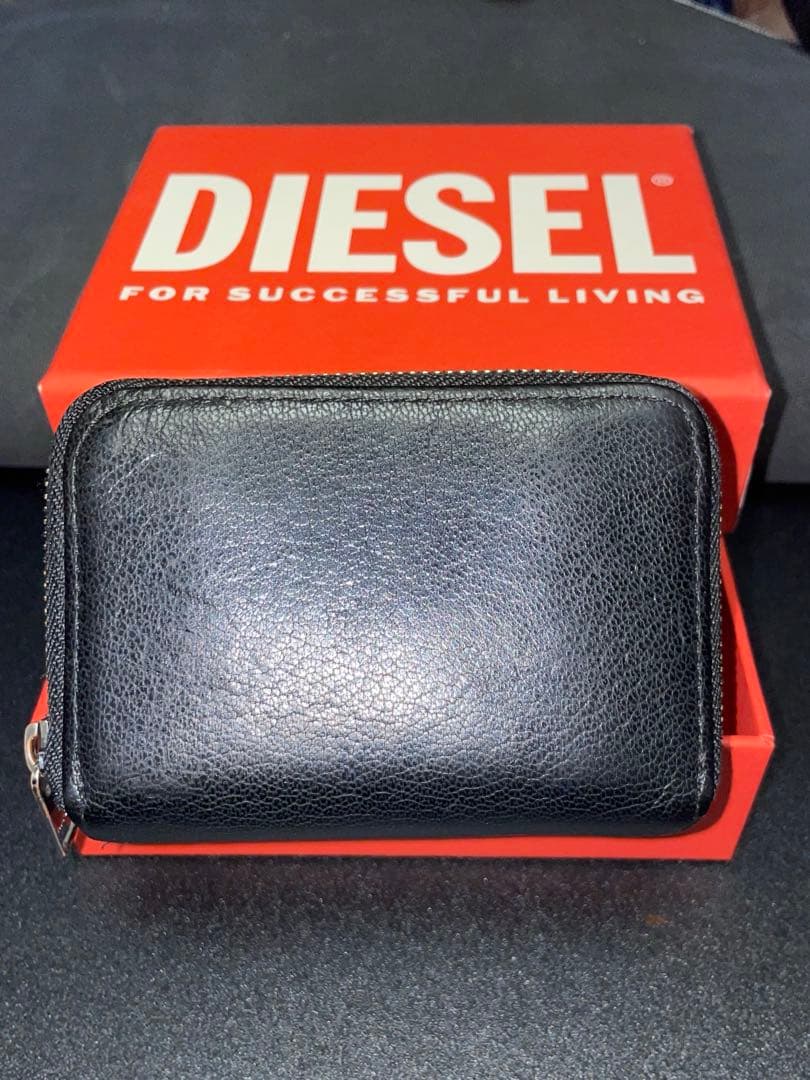 【本物箱付き】DIESEL ブラック 三つ折り財布