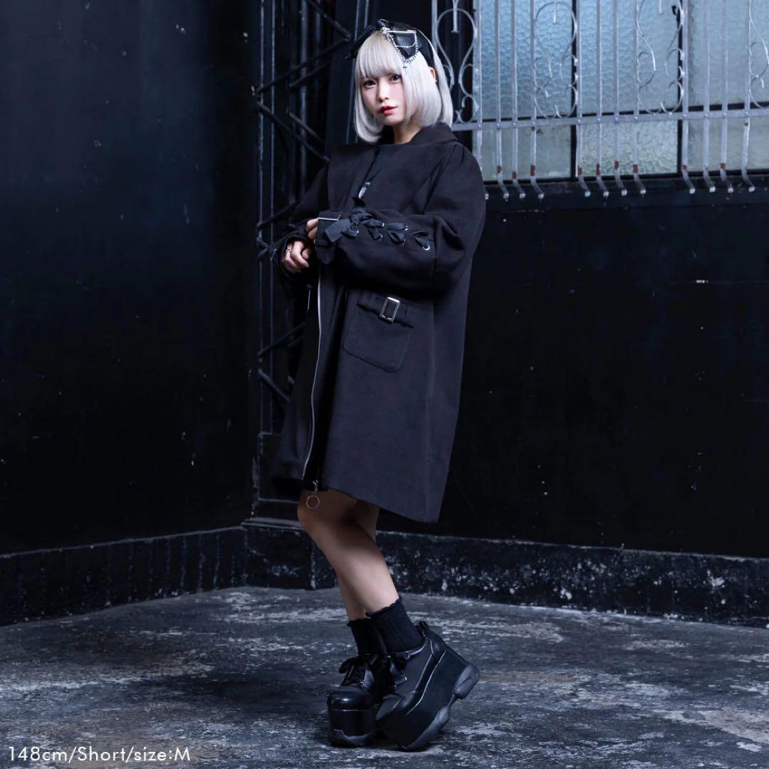 ディアマイラブ フロントジップレースアップチェスターコート