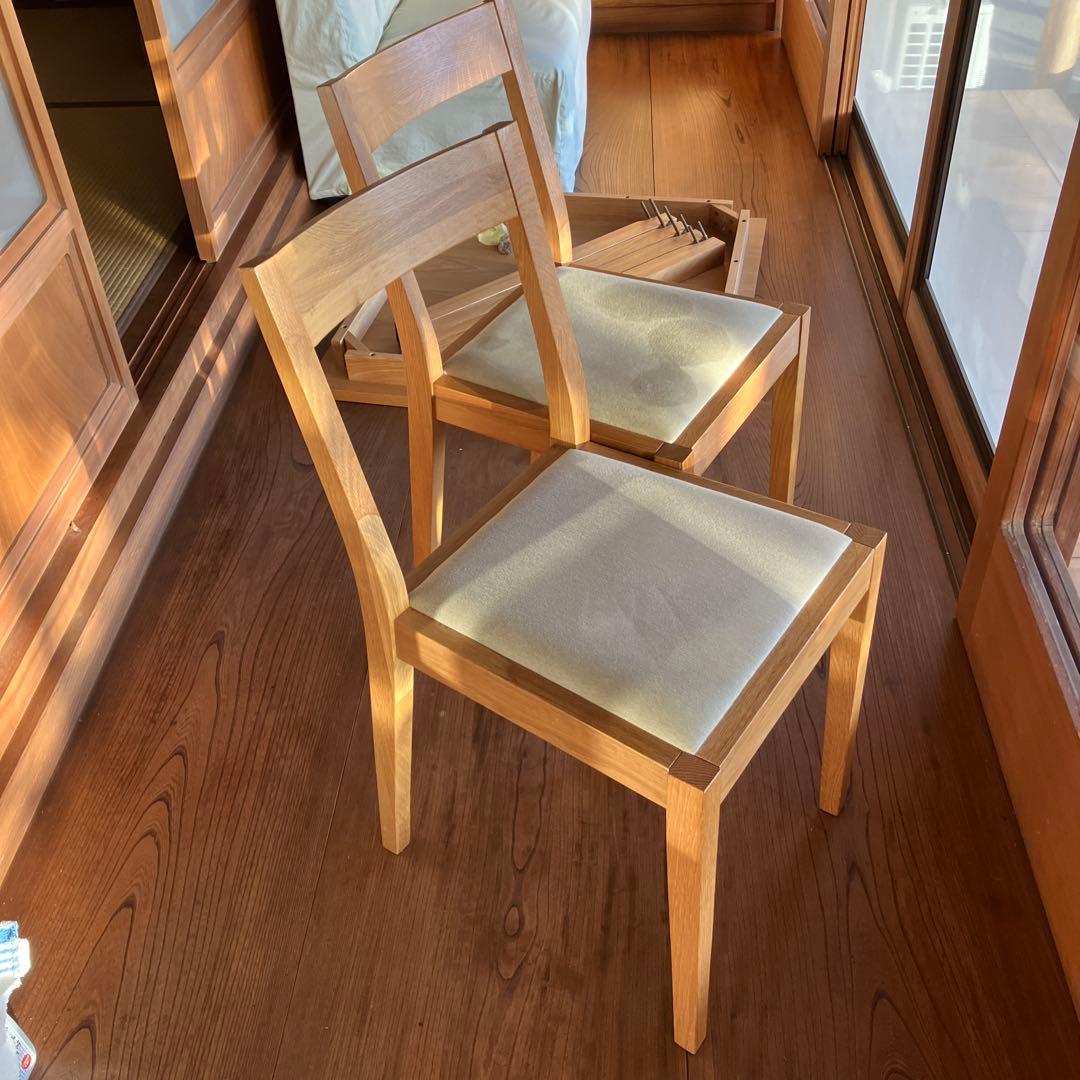 とっと　無印良品オーク材椅子2脚セット