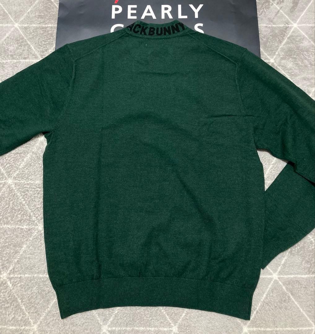 新品 パーリーゲイツ ジャックバニー ロゴハイネックニット(6)サイズLL/緑