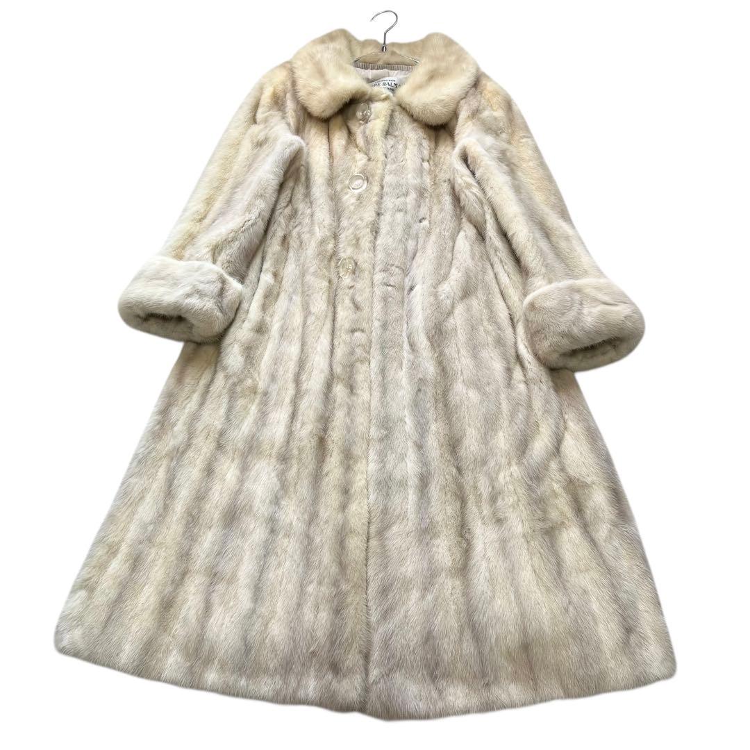 総丈110cm クロスミンク ピエールバルマン リアルファーコート なめし柔らか
