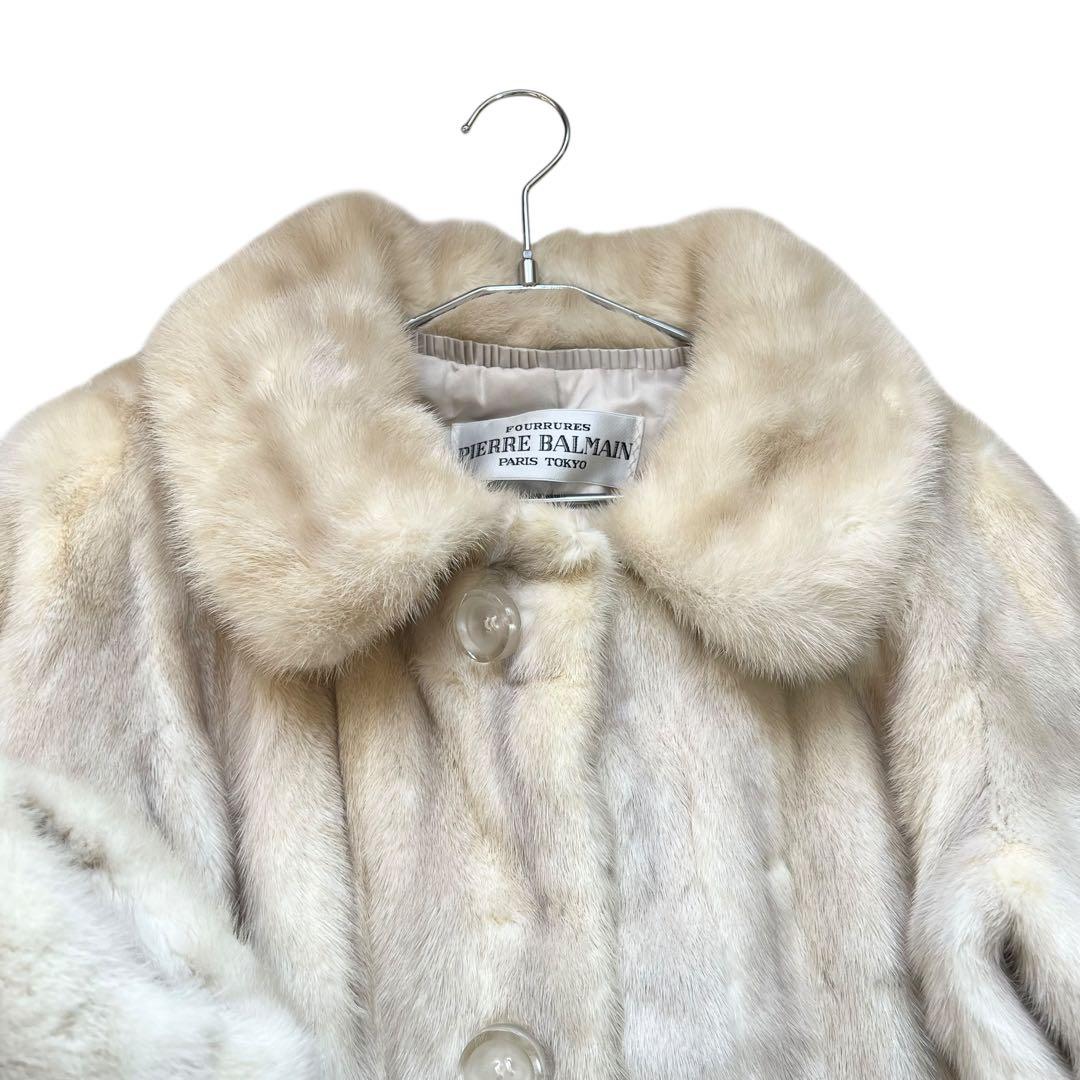 総丈110cm クロスミンク ピエールバルマン リアルファーコート なめし柔らか