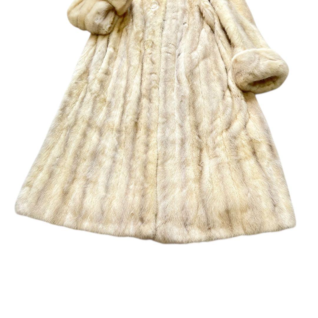 総丈110cm クロスミンク ピエールバルマン リアルファーコート なめし柔らか