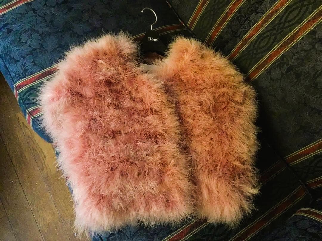 SCHERVINO Street 　フェザーコート　ピンクパープル＊ M