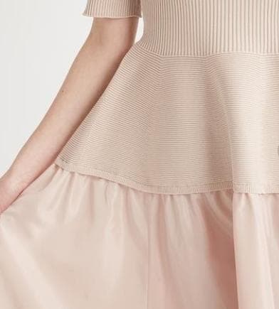 美品✨️CELFORD セルフォード ニットドッキングタフタワンピース ペプラム