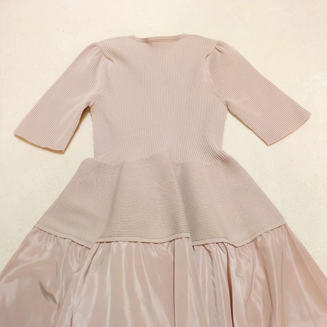 美品✨️CELFORD セルフォード ニットドッキングタフタワンピース ペプラム