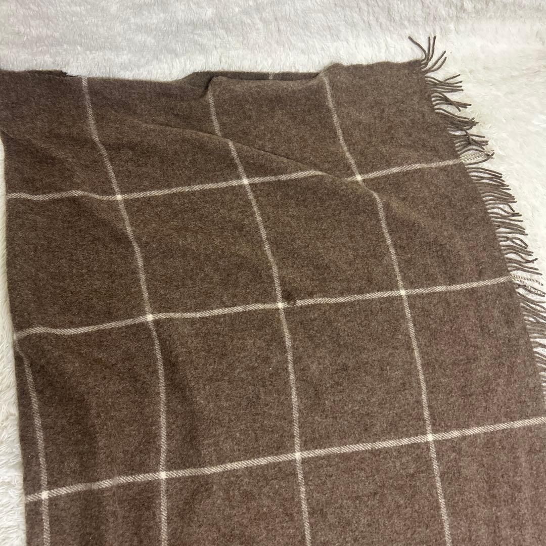 【美品】シルケボー　ブランケット　大判　ブラウン　チェック　130×185cm