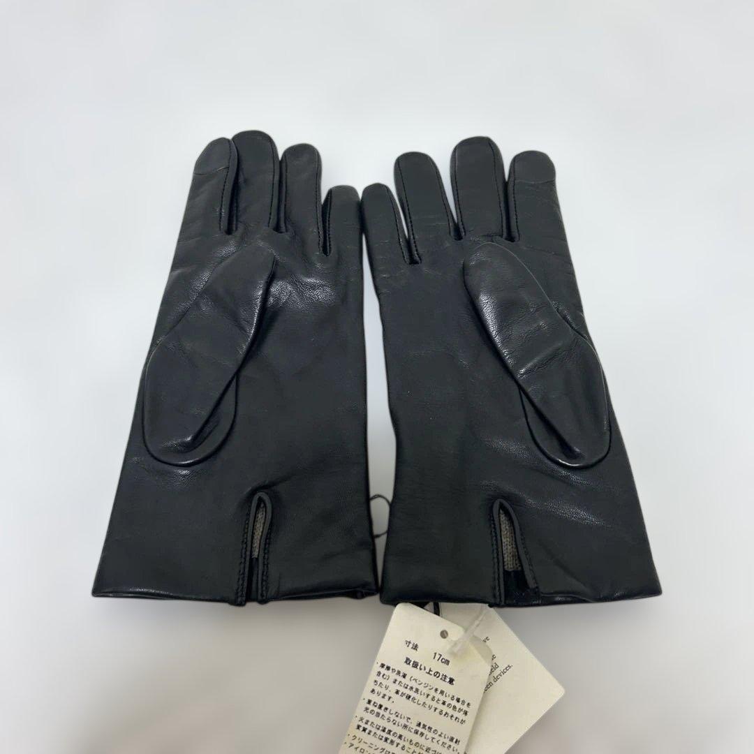 新品未使用コーチ　coachレザーグローブ　手袋 黒 17cm