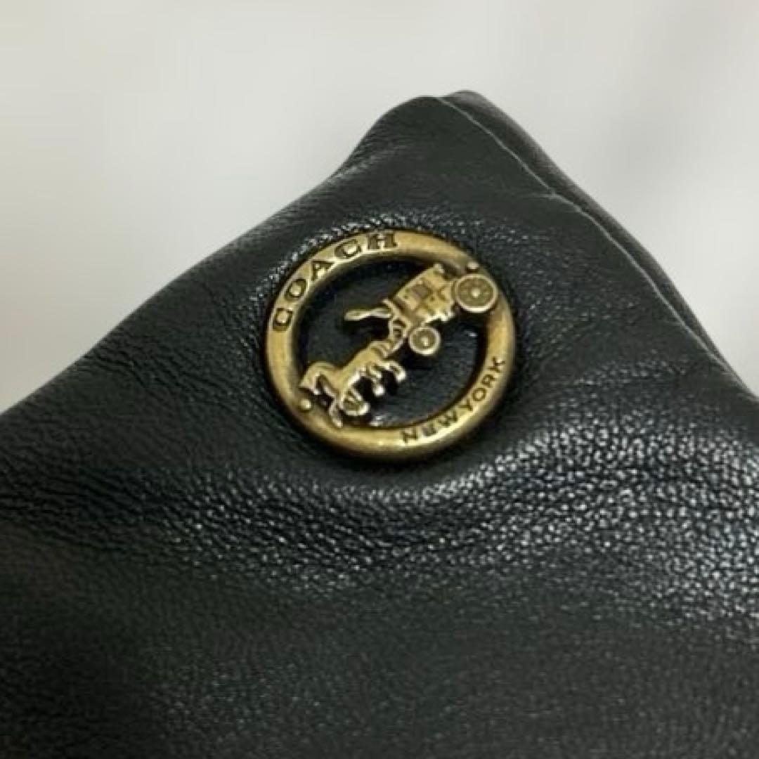 新品未使用コーチ　coachレザーグローブ　手袋 黒 17cm